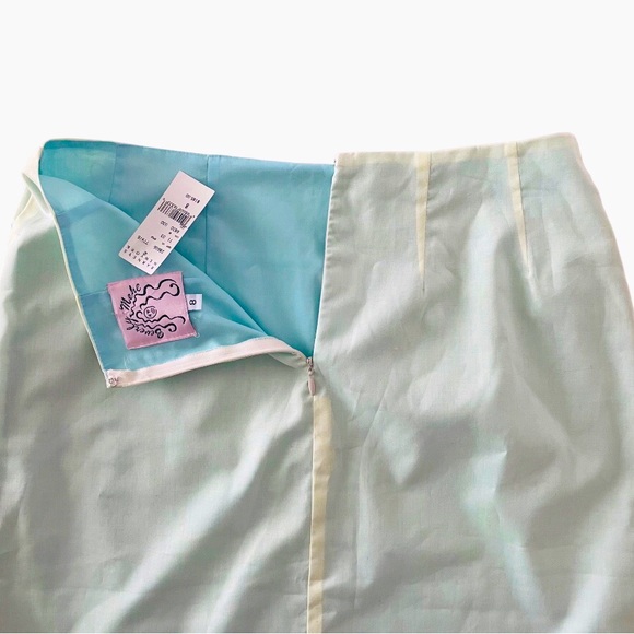 90s Y2k Beverly Mehe Canary Embroidered Skirt - Picture 6 of 10